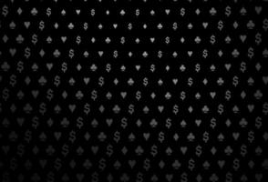 Dark silver, gray vector pattern with symbol of cards.