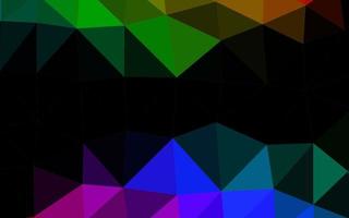 multicolor oscuro, vector de arco iris brillante plantilla triangular.