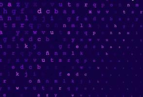 Dark purple, pink vector layout with latin alphabet.