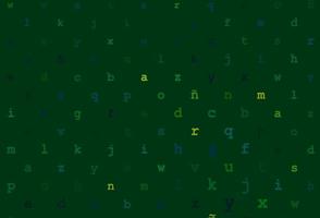 Dark blue, green vector texture with ABC characters.