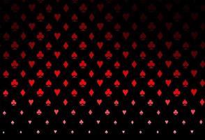 textura de vector rojo oscuro con naipes.