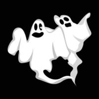 Ghost Logo Design, Halloween Icon, Halloween Costume Illustration, Celebration Banner Template vector