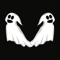 diseño de logotipo fantasma, icono de Halloween, ilustración de disfraces de Halloween, plantilla de banner de celebración vector