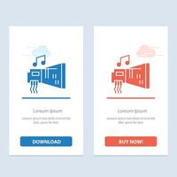 Audio Blaster Device Hardware Music  Blue and Red Download and Buy Now web Widget Card Template vector