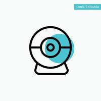 Camera Webcam Security turquoise highlight circle point Vector icon