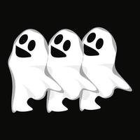 diseño de logotipo fantasma, icono de Halloween, ilustración de disfraces de Halloween, plantilla de banner de celebración vector