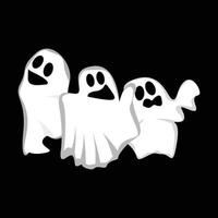 diseño de logotipo fantasma, icono de Halloween, ilustración de disfraces de Halloween, plantilla de banner de celebración vector