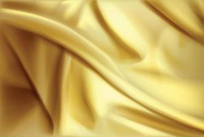 Abstract golden silk waves background vector