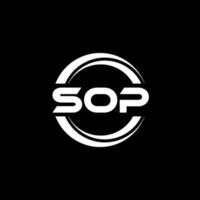 SOP letter logo design in illustration. Vector logo, calligraphy designs for logo, Poster, Invitation, etc.