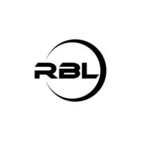 RBL letter logo design in illustration. Vector logo, calligraphy designs for logo, Poster, Invitation, etc.
