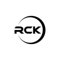 RCK letter logo design in illustration. Vector logo, calligraphy designs for logo, Poster, Invitation, etc.