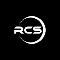 RCS letter logo design in illustration. Vector logo, calligraphy designs for logo, Poster, Invitation, etc.