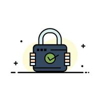 Lock Padlock Security Secure Business Logo Template Flat Color vector