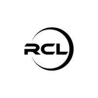 RCL letter logo design in illustration. Vector logo, calligraphy designs for logo, Poster, Invitation, etc.