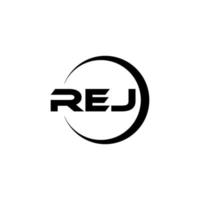REJ letter logo design in illustration. Vector logo, calligraphy designs for logo, Poster, Invitation, etc.