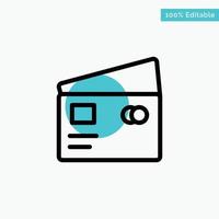 Credit Debit Global Pay Shopping turquoise highlight circle point Vector icon