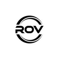 ROV letter logo design in illustration. Vector logo, calligraphy designs for logo, Poster, Invitation, etc.