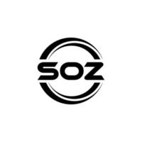 SOZ letter logo design in illustration. Vector logo, calligraphy designs for logo, Poster, Invitation, etc.