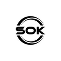 SOK letter logo design in illustration. Vector logo, calligraphy designs for logo, Poster, Invitation, etc.