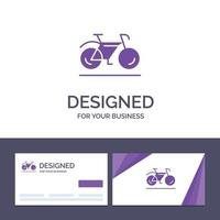 tarjeta de visita creativa y plantilla de logotipo bicicleta movimiento caminar deporte vector ilustración