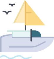 Boat Ship Transport Vessel  Flat Color Icon Vector icon banner Template
