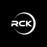 RCK letter logo design in illustration. Vector logo, calligraphy designs for logo, Poster, Invitation, etc.