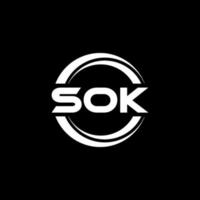 diseño del logotipo de la letra sok en la ilustración. logotipo vectorial, diseños de caligrafía para logotipo, afiche, invitación, etc. vector