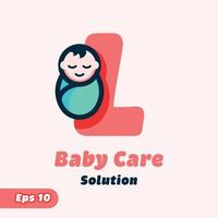 Alphabet L Baby Care Logo vector