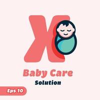 Alphabet X Baby Care Logo vector