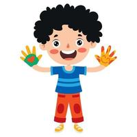 Colorful Painted Hands Of Little Children vector