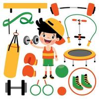 Set Of Various Gym Elements vector