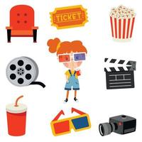 Set Of Various Cinema Elements vector