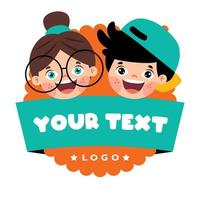 Flat Logo Template For Children vector