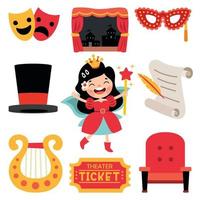 Set Of Various Theater Elements vector