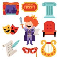 Set Of Various Theater Elements vector