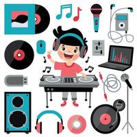 Set Of Various Dj Elements vector