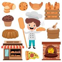 Set Of Various Bakery Elements vector