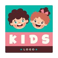 Flat Logo Template For Children vector