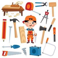 Set Of Various Carpentry Elements vector