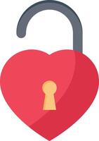 unlock heart vector illustration on a background.Premium quality symbols.vector icons for concept and graphic design.