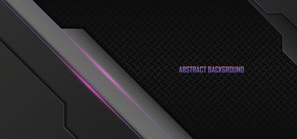 Metallic technology background with blue and pink light lines. Abstract background. vector