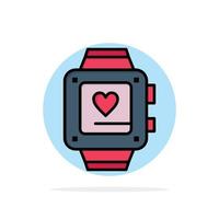 reloj de mano amor corazón boda círculo abstracto fondo color plano icono vector