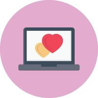 laptop heart vector illustration on a background.Premium quality symbols.vector icons for concept and graphic design.