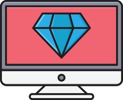 screen diamond vector illustration on a background.Premium quality symbols.vector icons for concept and graphic design.