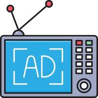anuncios de televisión ilustración vectorial sobre un fondo. símbolos de calidad premium. iconos vectoriales para concepto y diseño gráfico. vector