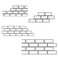 Set of brick walls in line style. Vector illustration