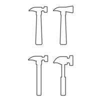 Tool set hammer in line style. Vector illustration