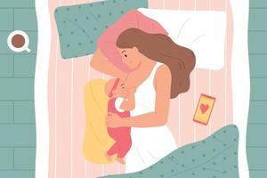 Flat Breastfeeding Composition vector