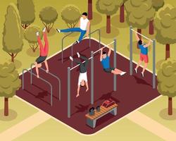 Isometric Street Workout Illustration vector