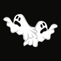 diseño de logotipo fantasma, icono de Halloween, ilustración de disfraces de Halloween, plantilla de banner de celebración vector